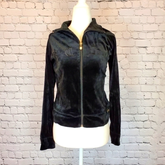 𝅺bcbgmaxazaria Black Zip Up Sweater sz. Small - Picture 1 of 8